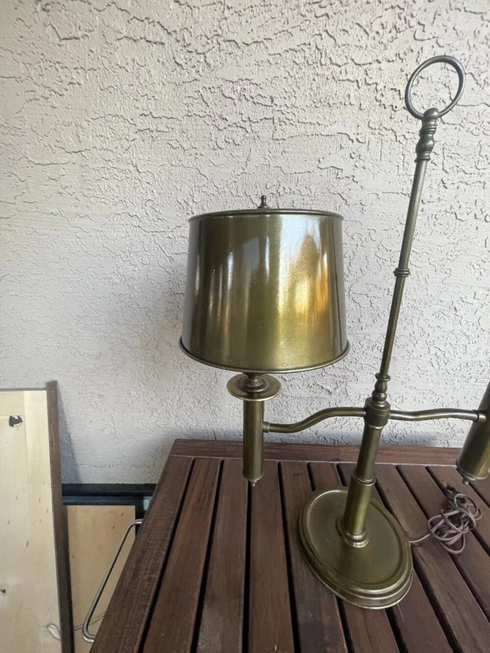 Vintage Student Bronze Toleware Desk Lamp
